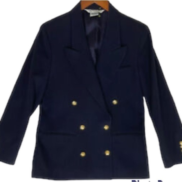 Austin Reed London-New York Wool Navy Double Breasted Blazer 6 - Picture 10 of 12